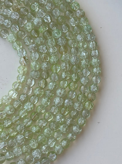 Light Green Crackle Beads 8MM