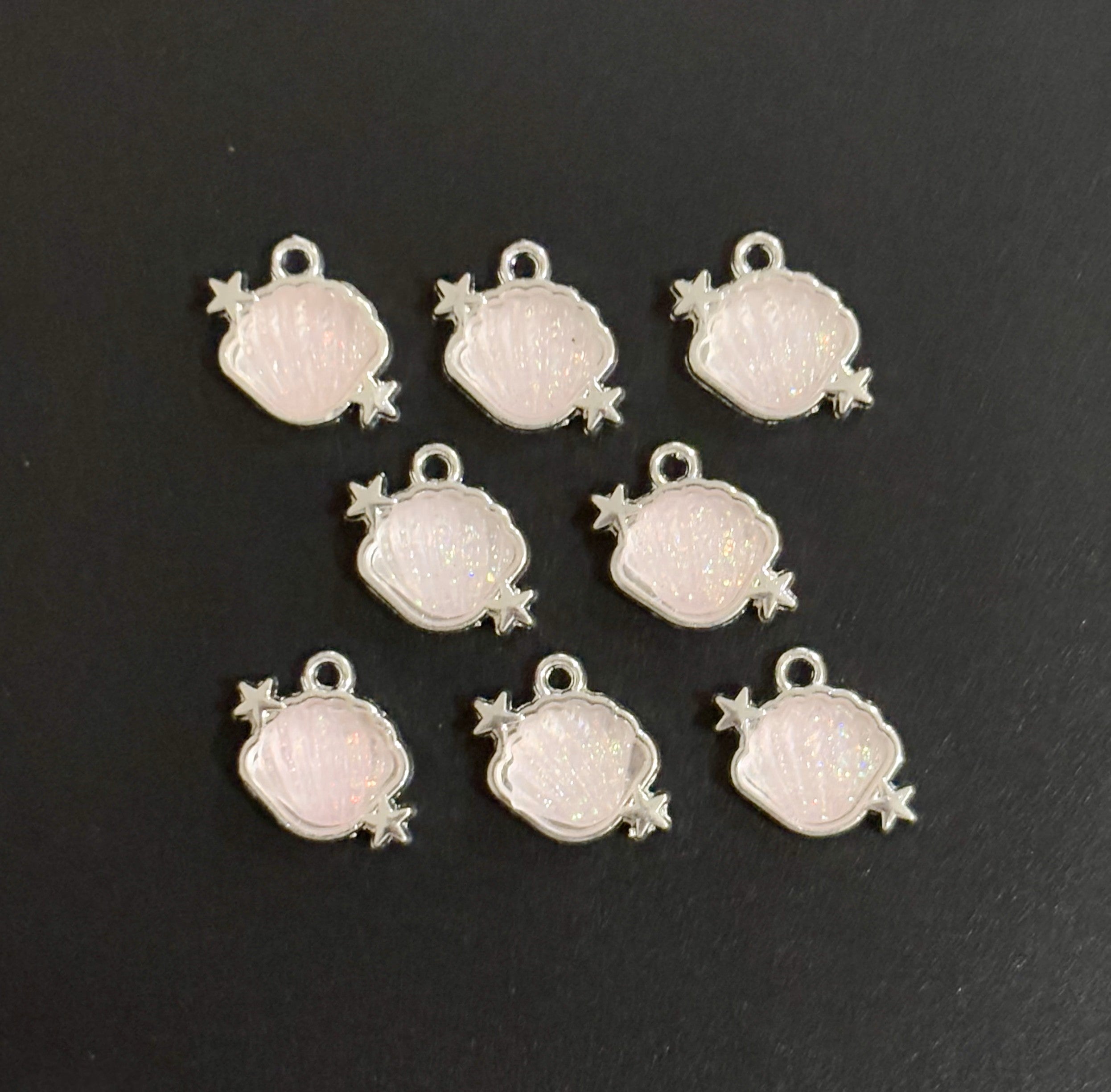 Two Pieces Light Pink Seashell Charms