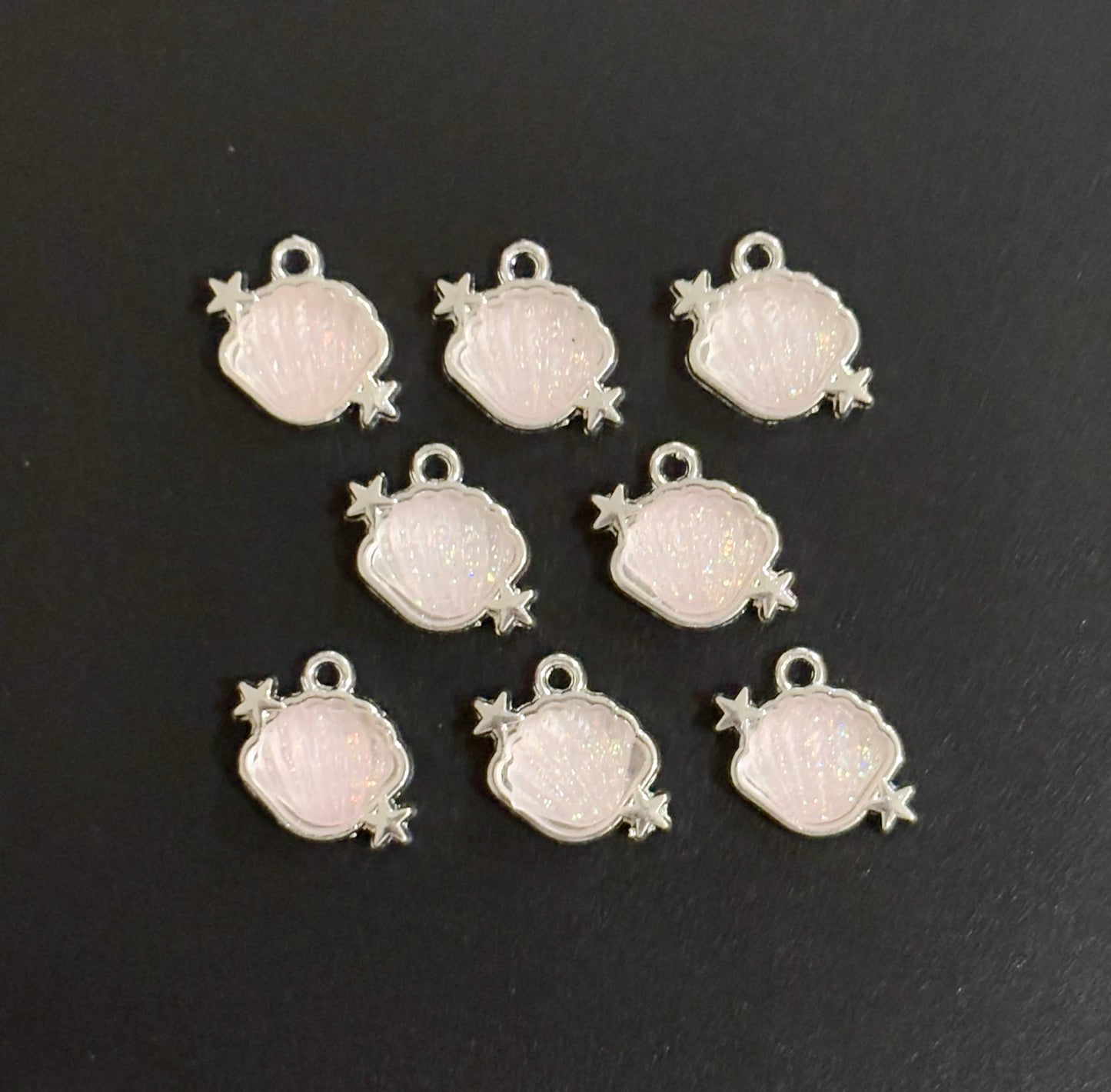 Two Pieces Light Pink Seashell Charms