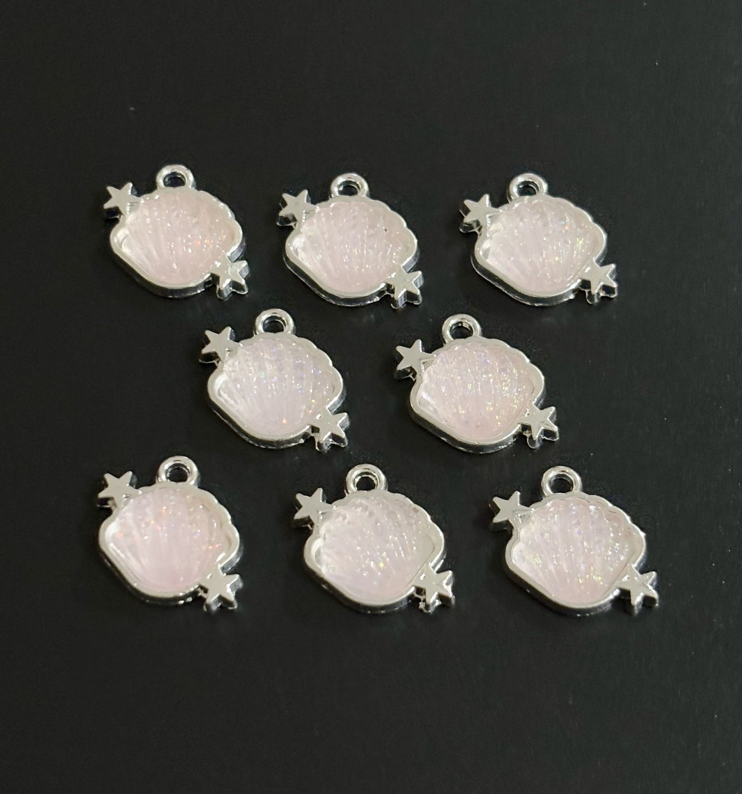 Two Pieces Light Pink Seashell Charms