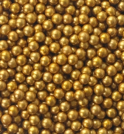Matte Gold Metallic Round Decoration Beads - Non-Hole Craft and Filler