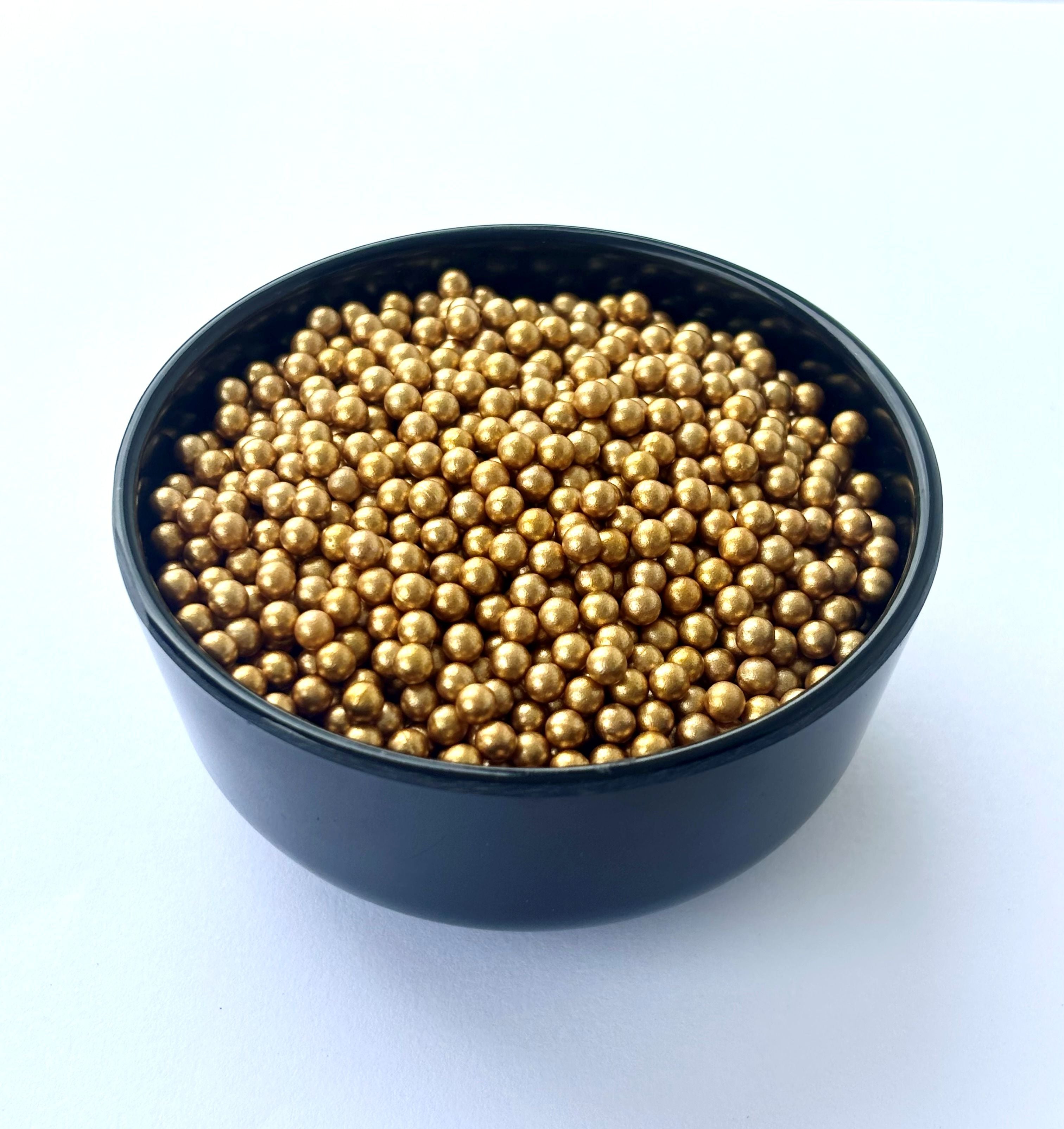 Matte Gold Metallic Round Decoration Beads - Non-Hole Craft and Filler