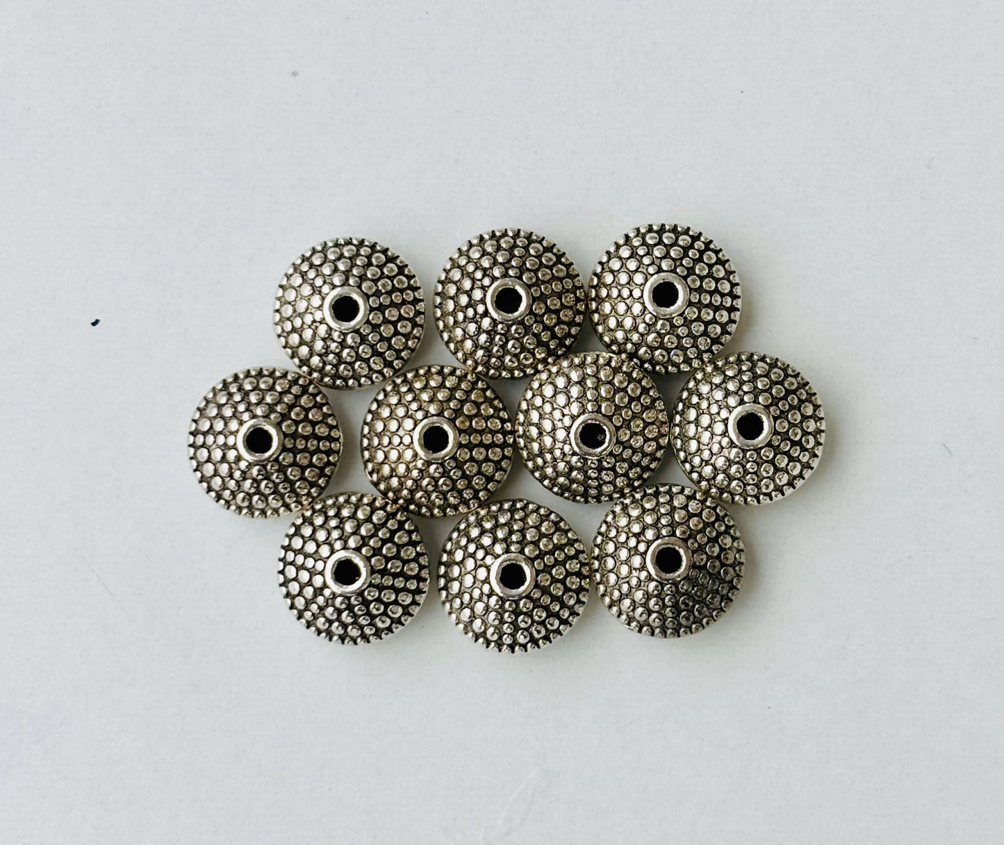 Antique Silver Beads With Floral Details