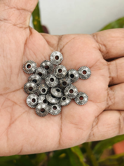 Flat Disc Bicone Metal Beads