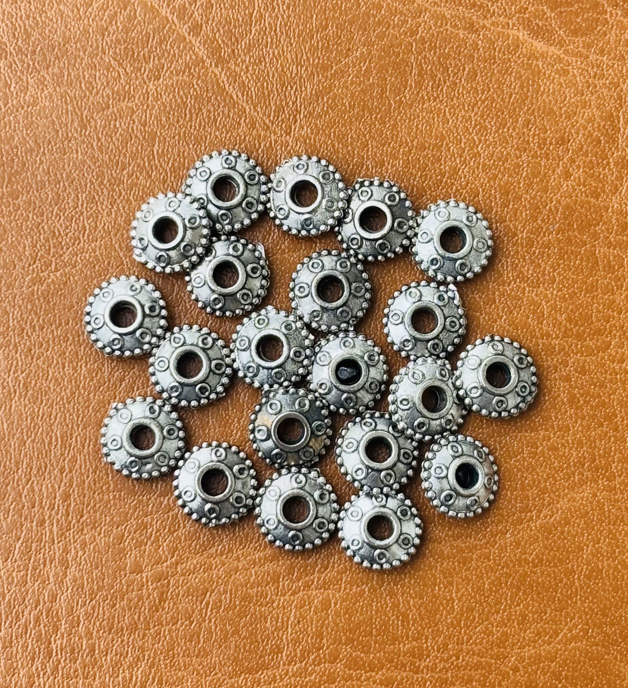 Flat Disc Bicone Metal Beads