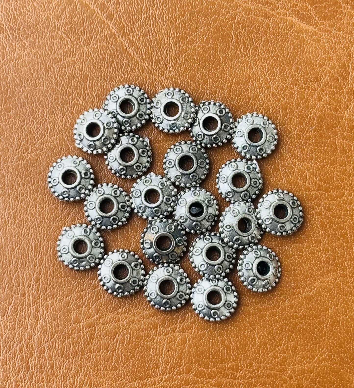 Flat Disc Bicone Metal Beads