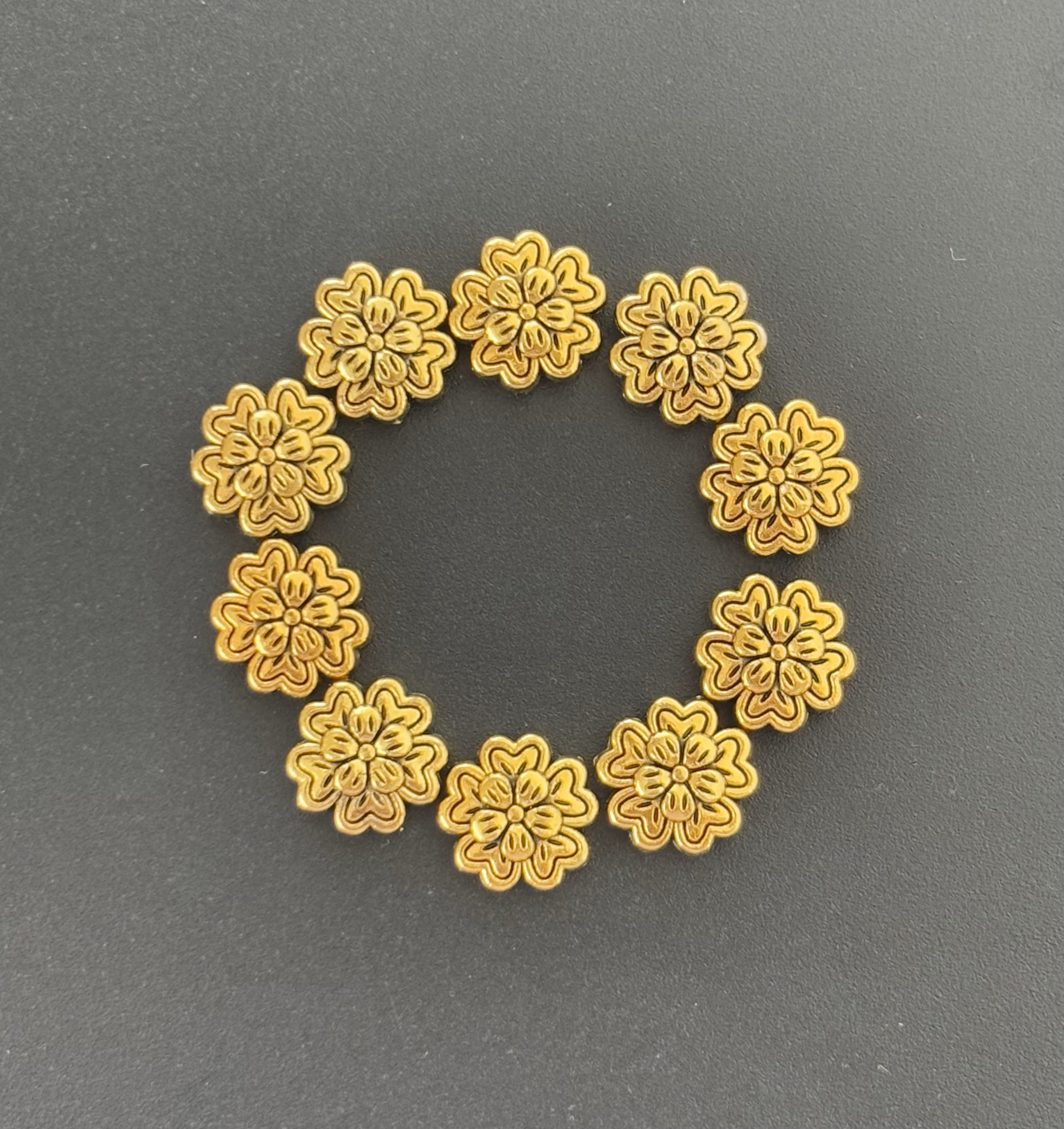 Floral Metallic Beads