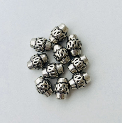 Cylindrical Silver Metal Beads