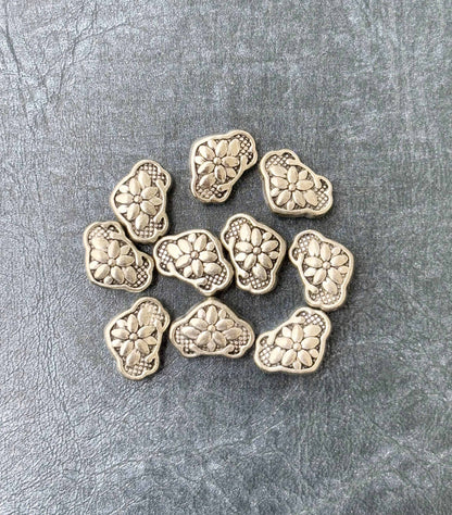 Wavy Intricate Detailing Silver Metal Beads