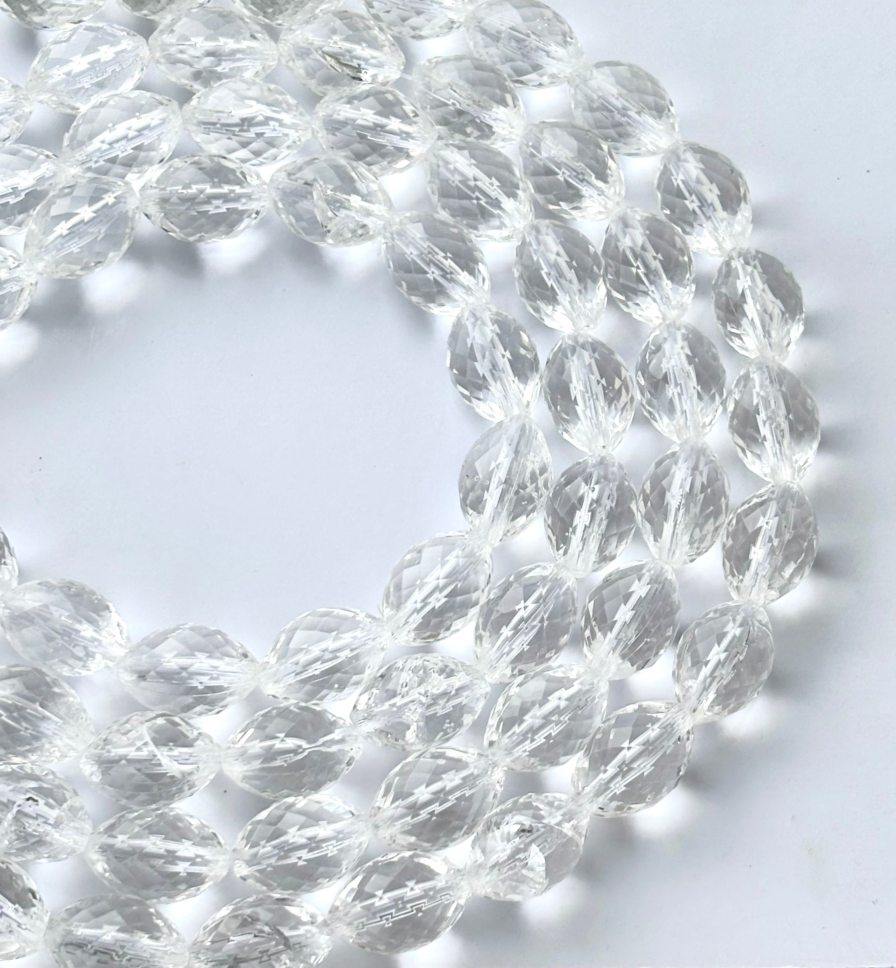 Clear Oval Faceted Acrylic Beads - Crystal Cut Jewelry Beads