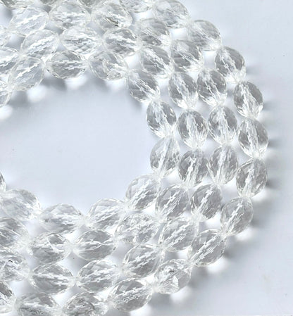 Clear Oval Faceted Acrylic Beads - Crystal Cut Jewelry Beads