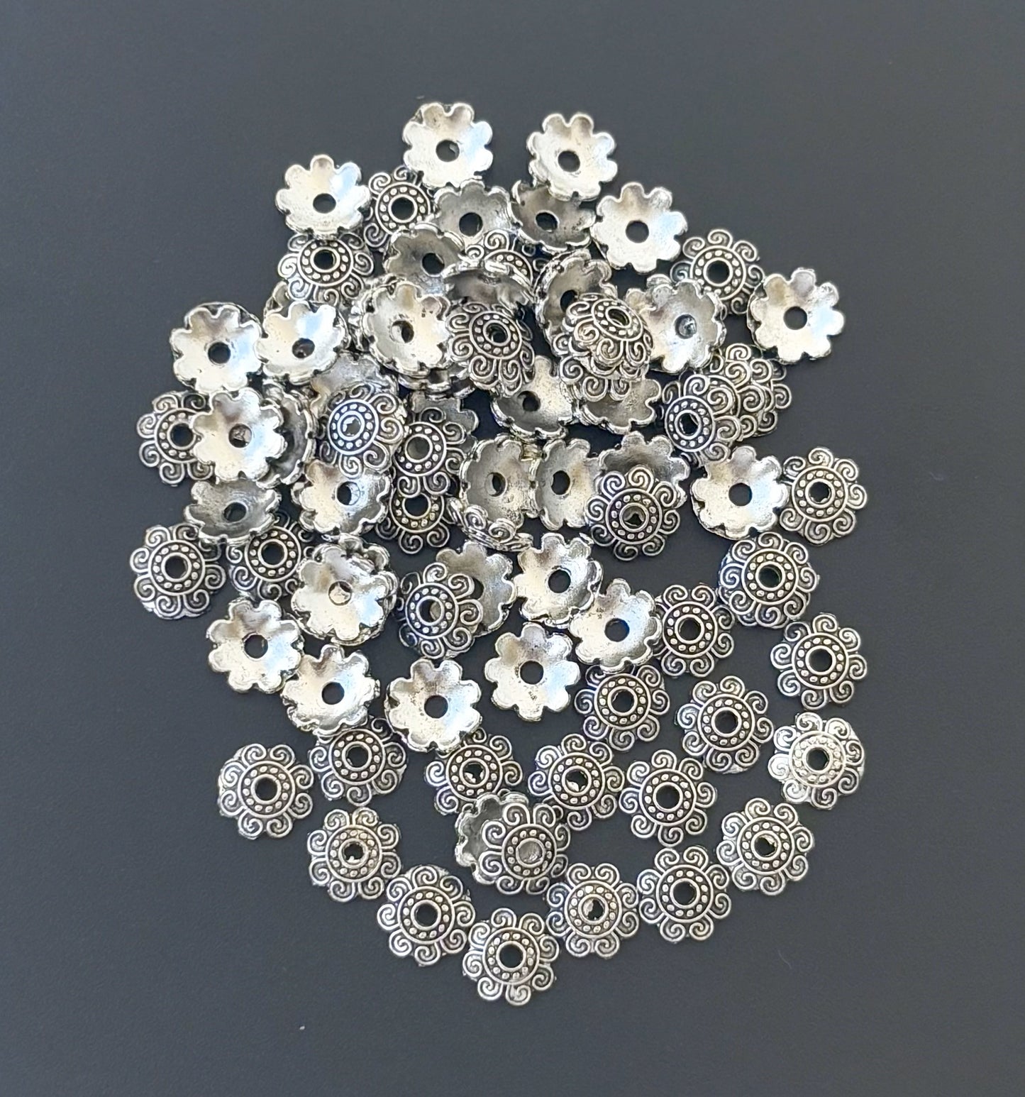 Oxidised Bead Caps 8mm