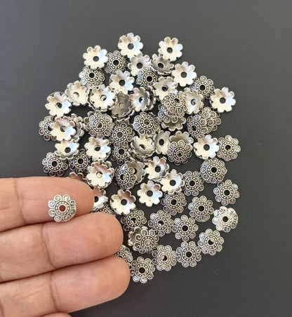 Oxidised Bead Caps 8mm