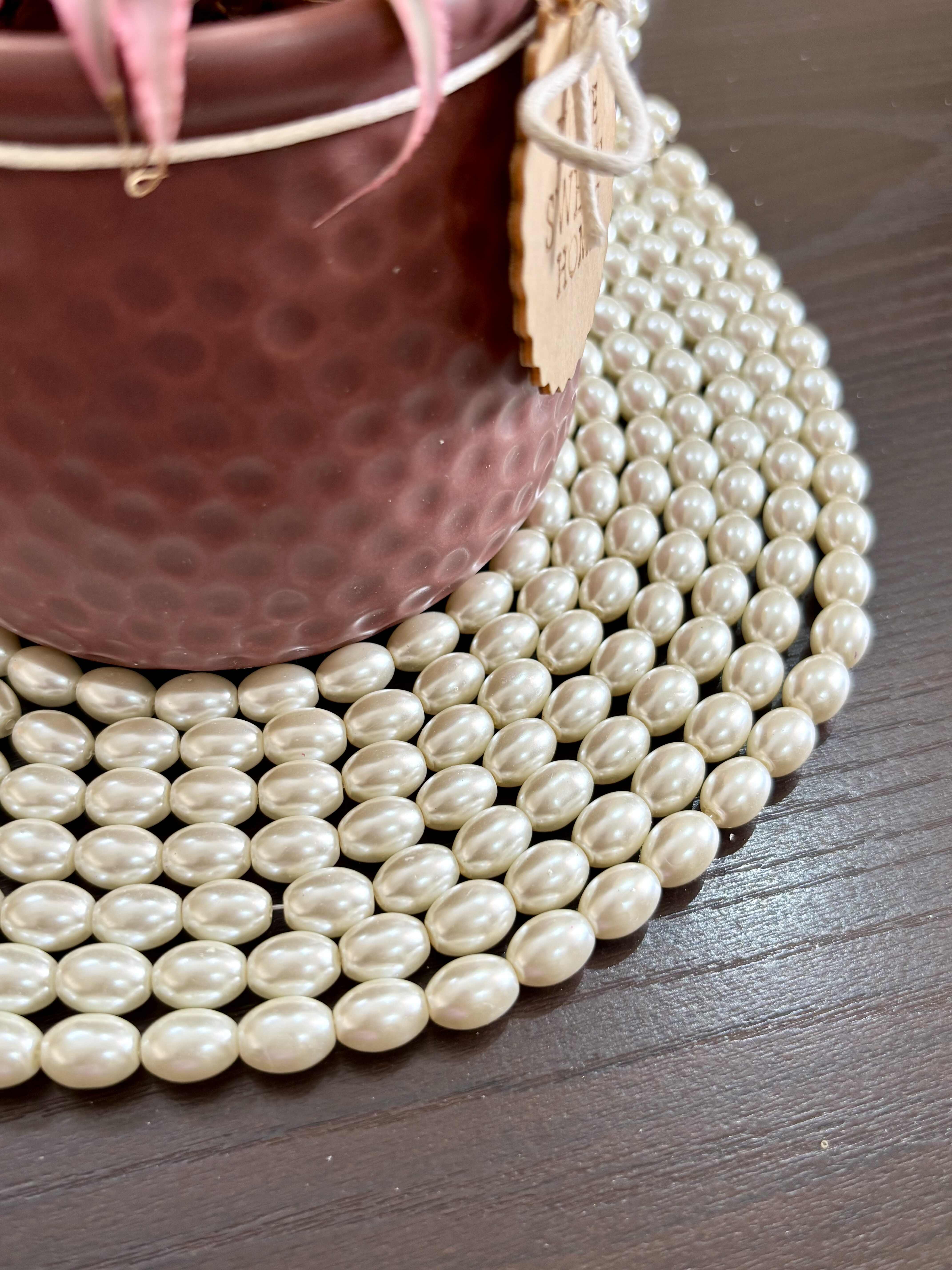 Oval Shape Pearl Beads