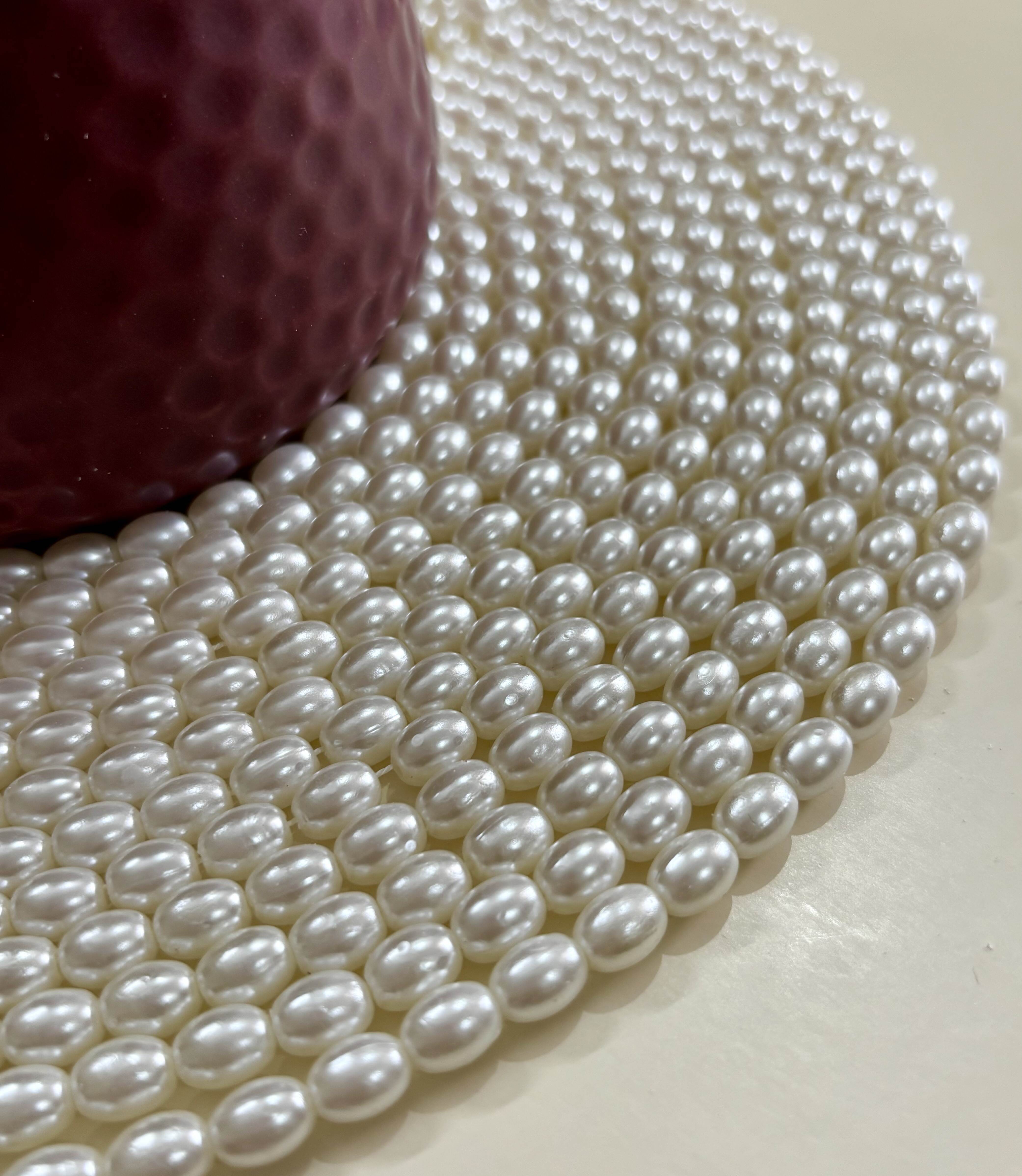 Small Oval Shaped Pearl Beads