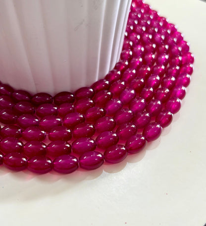 Oval Purple Glass Beads