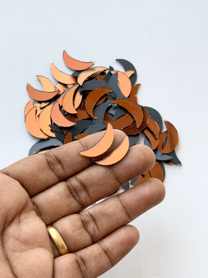 Red Fancy Shape - Crescent Moon Cut Mirrors