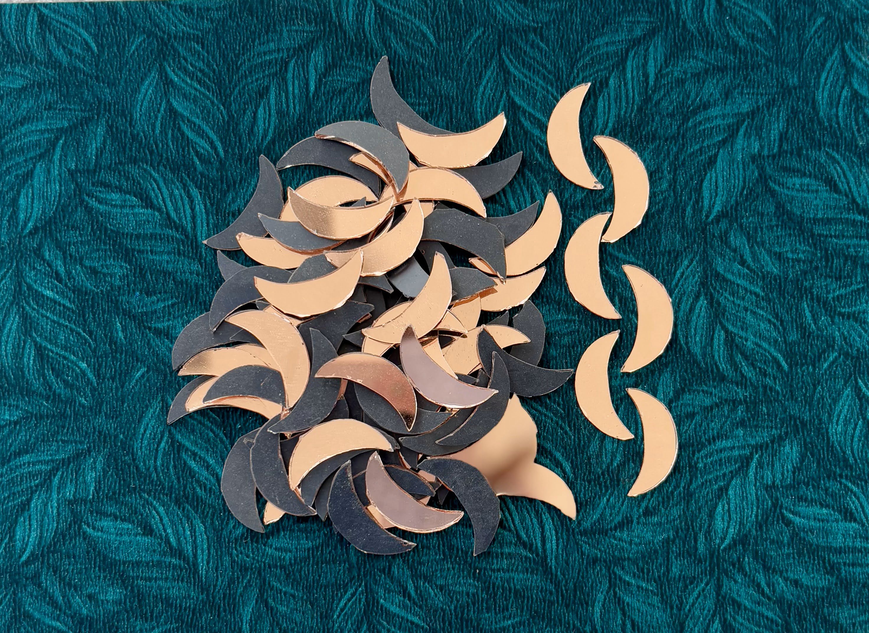 Rose Gold Fancy Shape - Crescent Moon Cut Mirrors