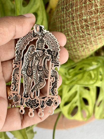 Exquisite Antique Silver Krishna Radha Pendant