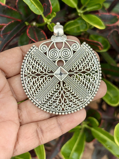 Ornate Avian and Circular Artistry Pendant