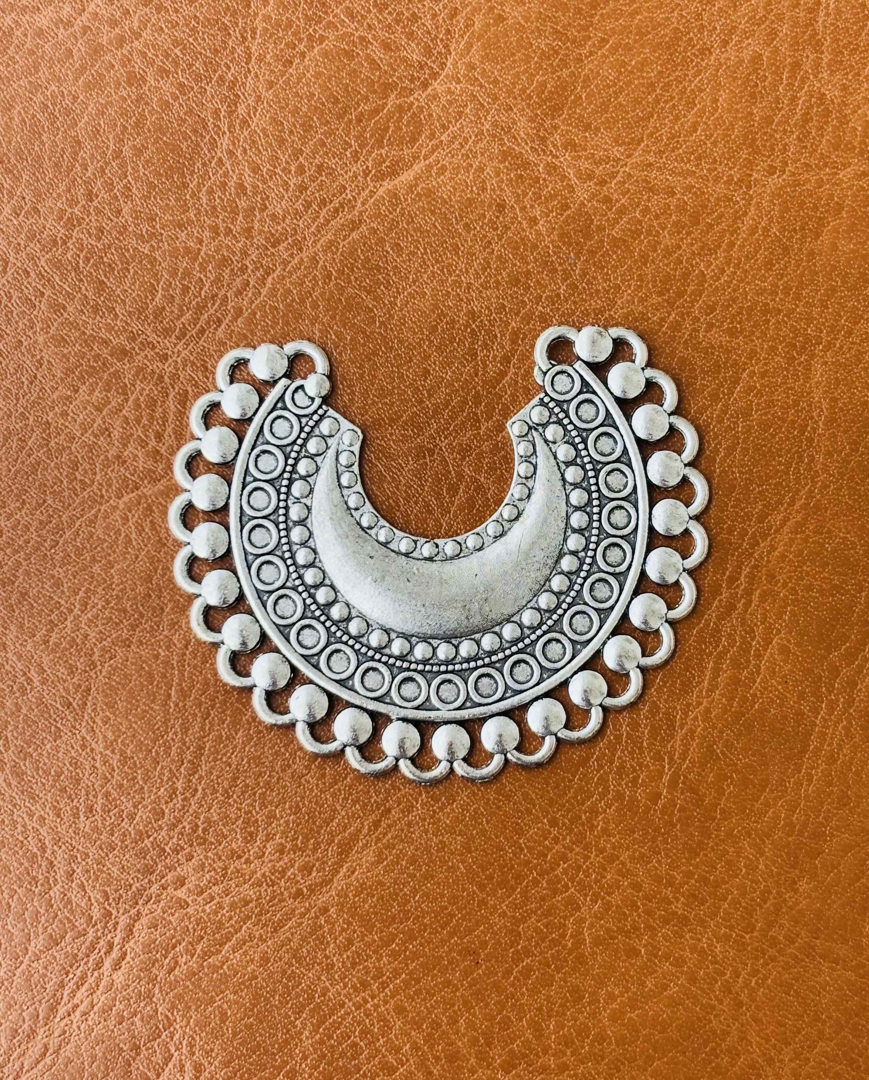 Handcrafted Oxidized Silver Crescent Moon Pendant