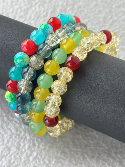 Colorful Beaded Bracelets Set of Four - Design 1