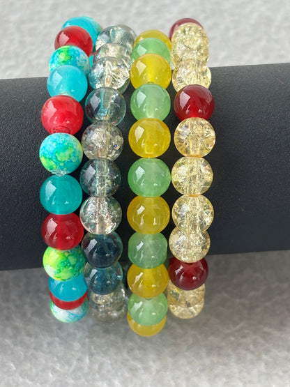Colorful Beaded Bracelets Set of Four - Design 1
