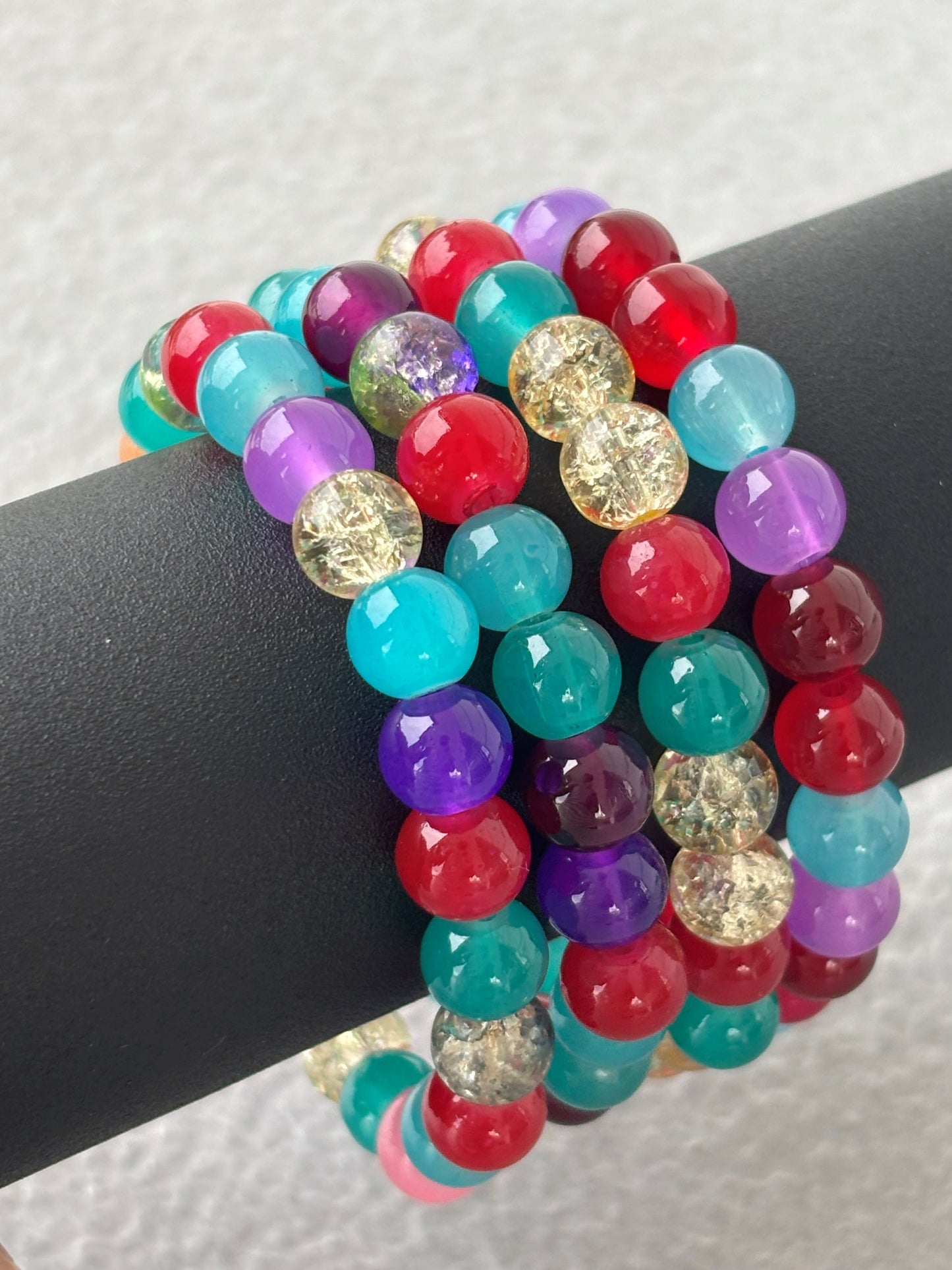 Colorful Beaded Bracelets Set of Four - Design 2