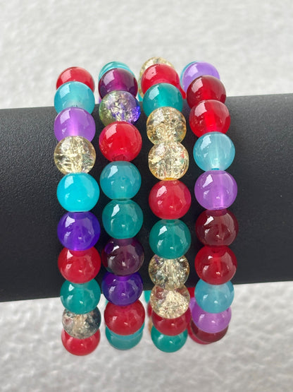 Colorful Beaded Bracelets Set of Four - Design 2