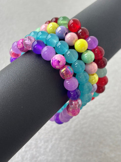Colorful Beaded Bracelets Set of Four - Design 3