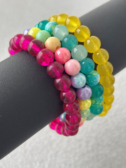 Colorful Beaded Bracelets Set of Four - Design 4
