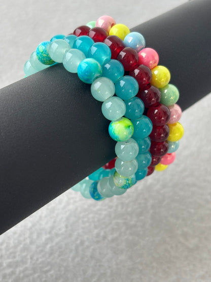 Colorful Beaded Bracelets Set of Four - Design 6