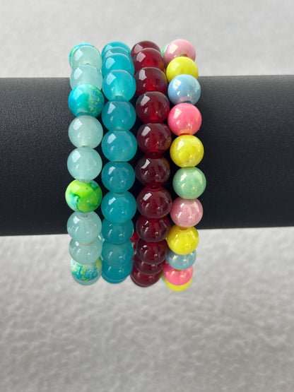 Colorful Beaded Bracelets Set of Four - Design 6