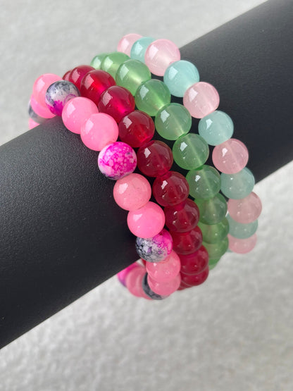 Colorful Beaded Bracelets Set of Four - Design 8