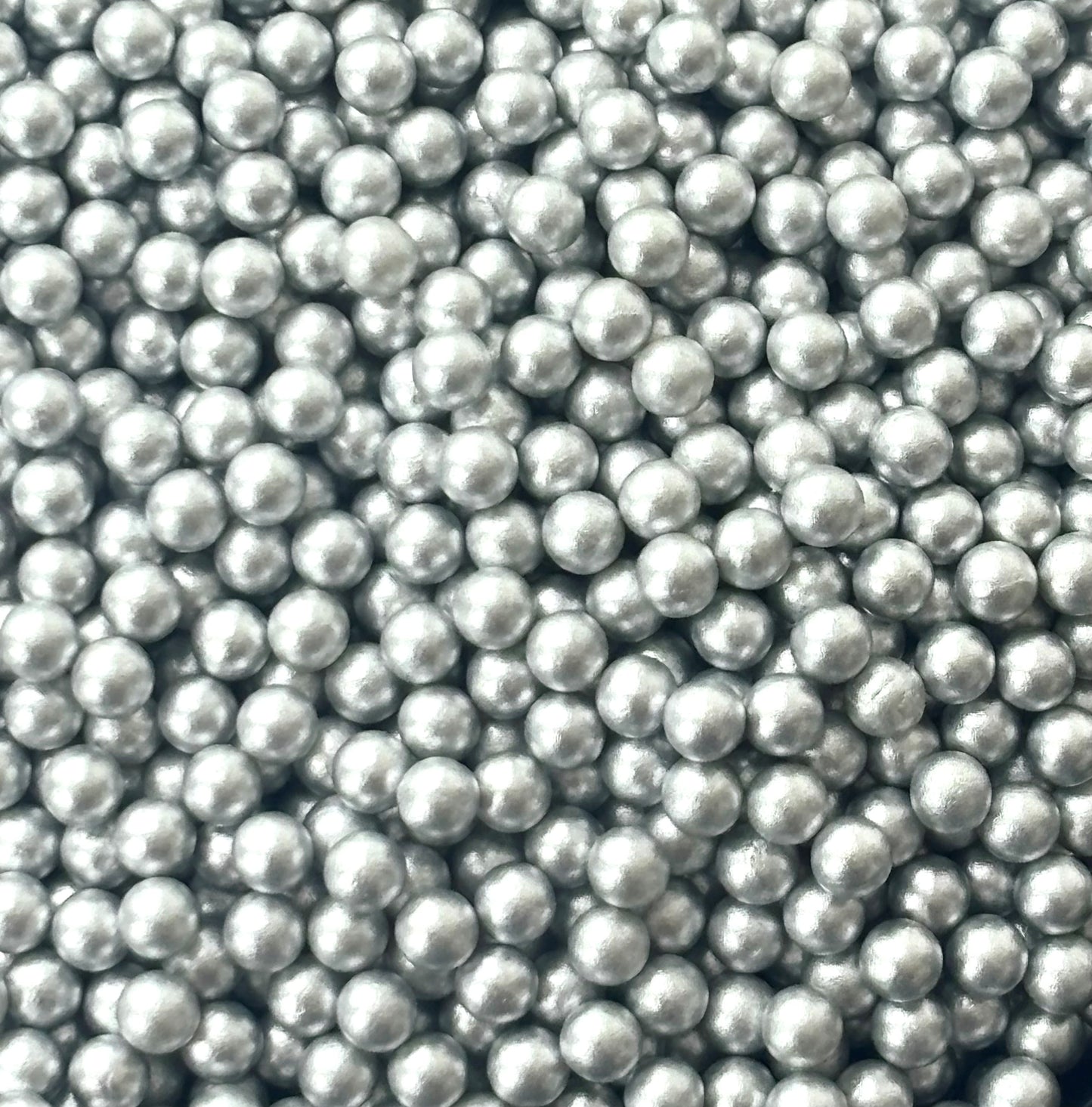 Silver Metallic Round Decoration Beads - Non-Hole Craft and Filler Supplies