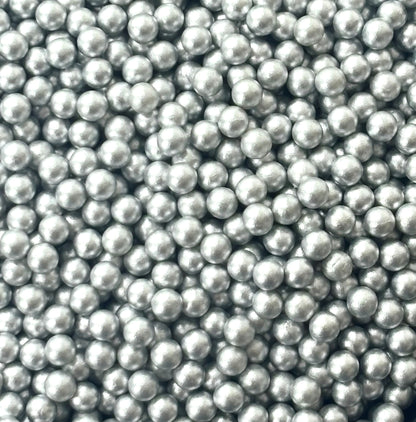 Silver Metallic Round Decoration Beads - Non-Hole Craft and Filler Supplies