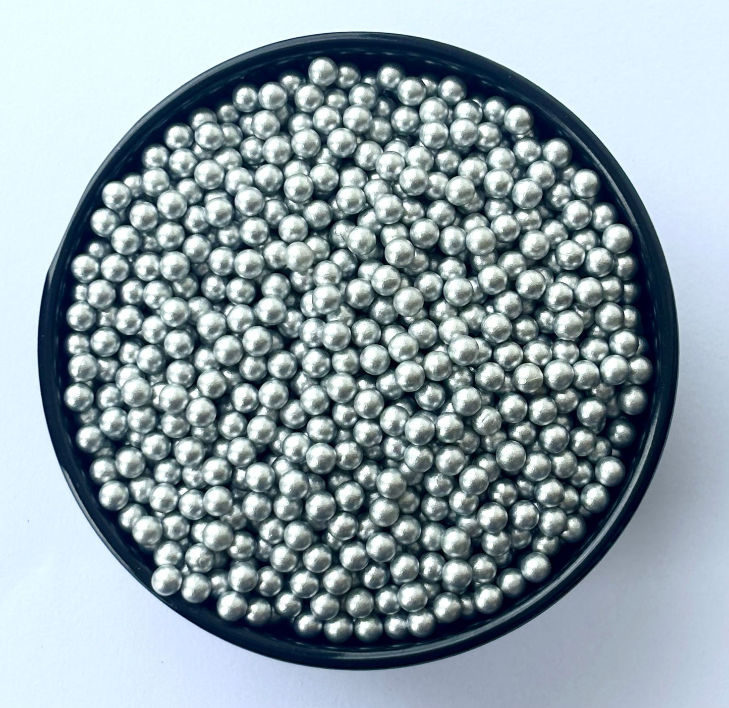 Silver Metallic Round Decoration Beads - Non-Hole Craft and Filler Supplies