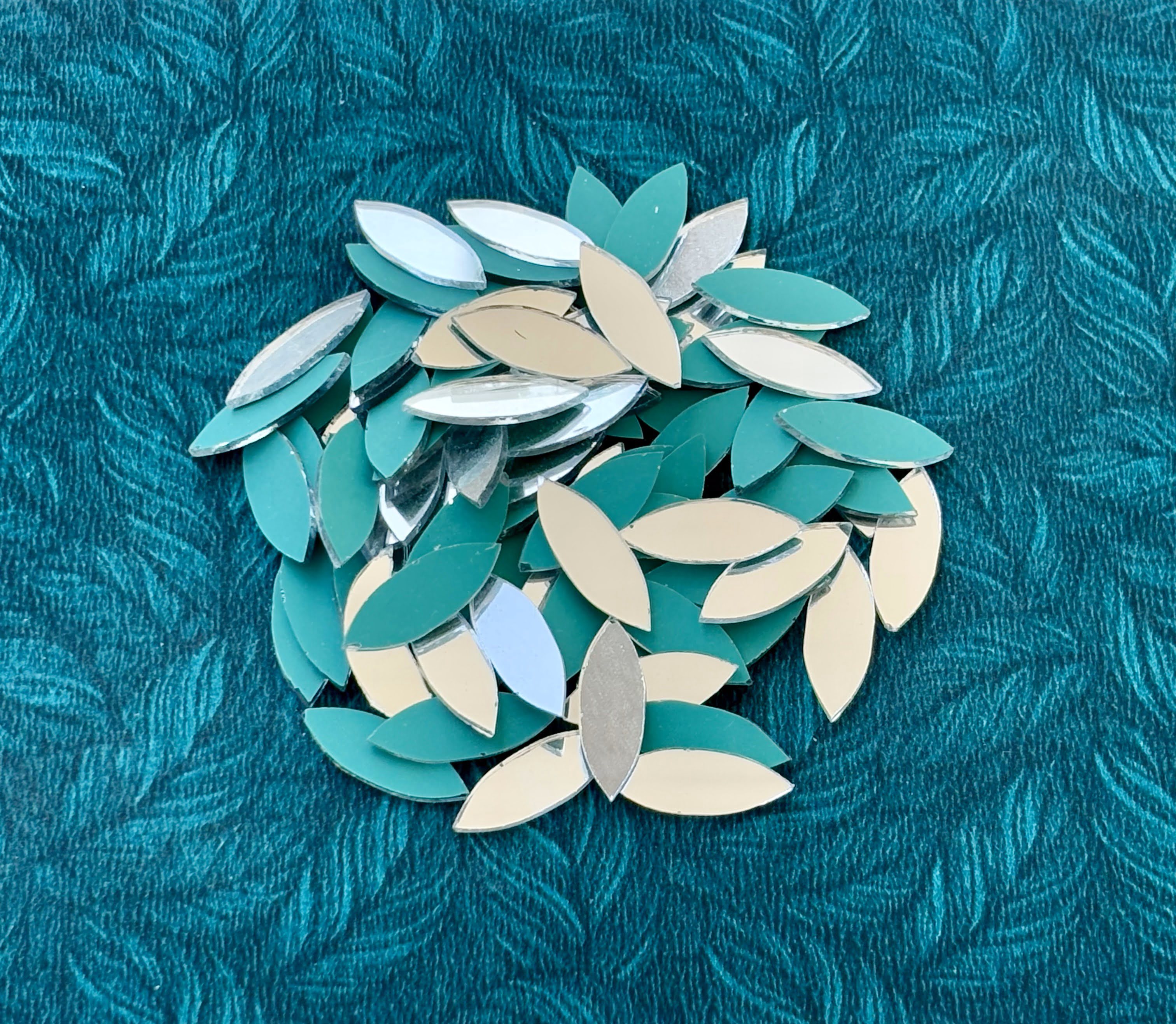 Silver Fancy Shape - Long Eye Cut Mirrors