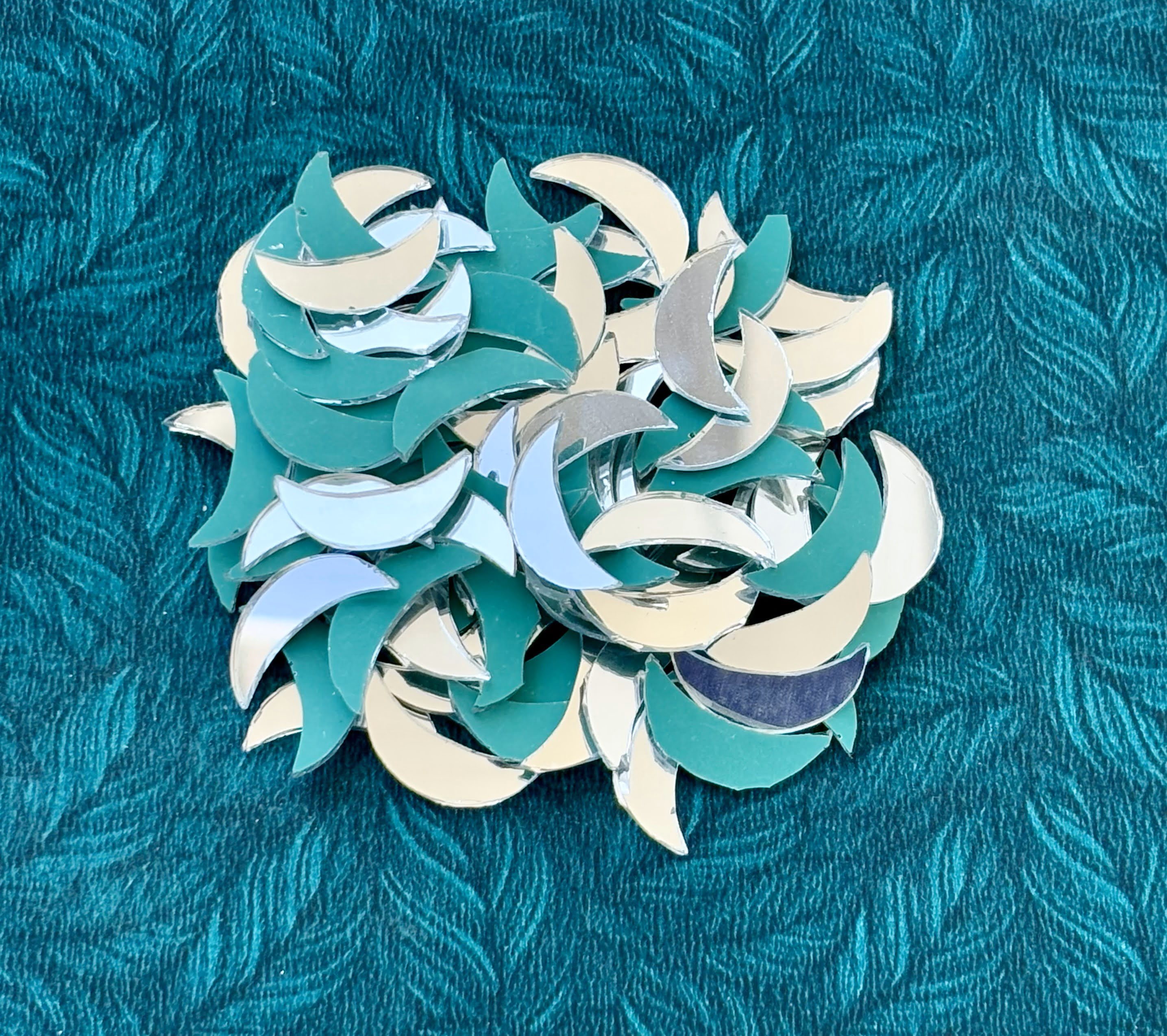 Silver Fancy Shape - Crescent Moon Cut Mirrors