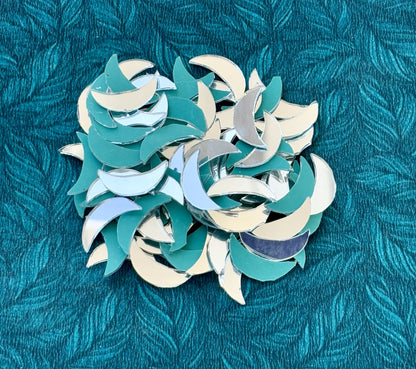 Silver Fancy Shape - Crescent Moon Cut Mirrors