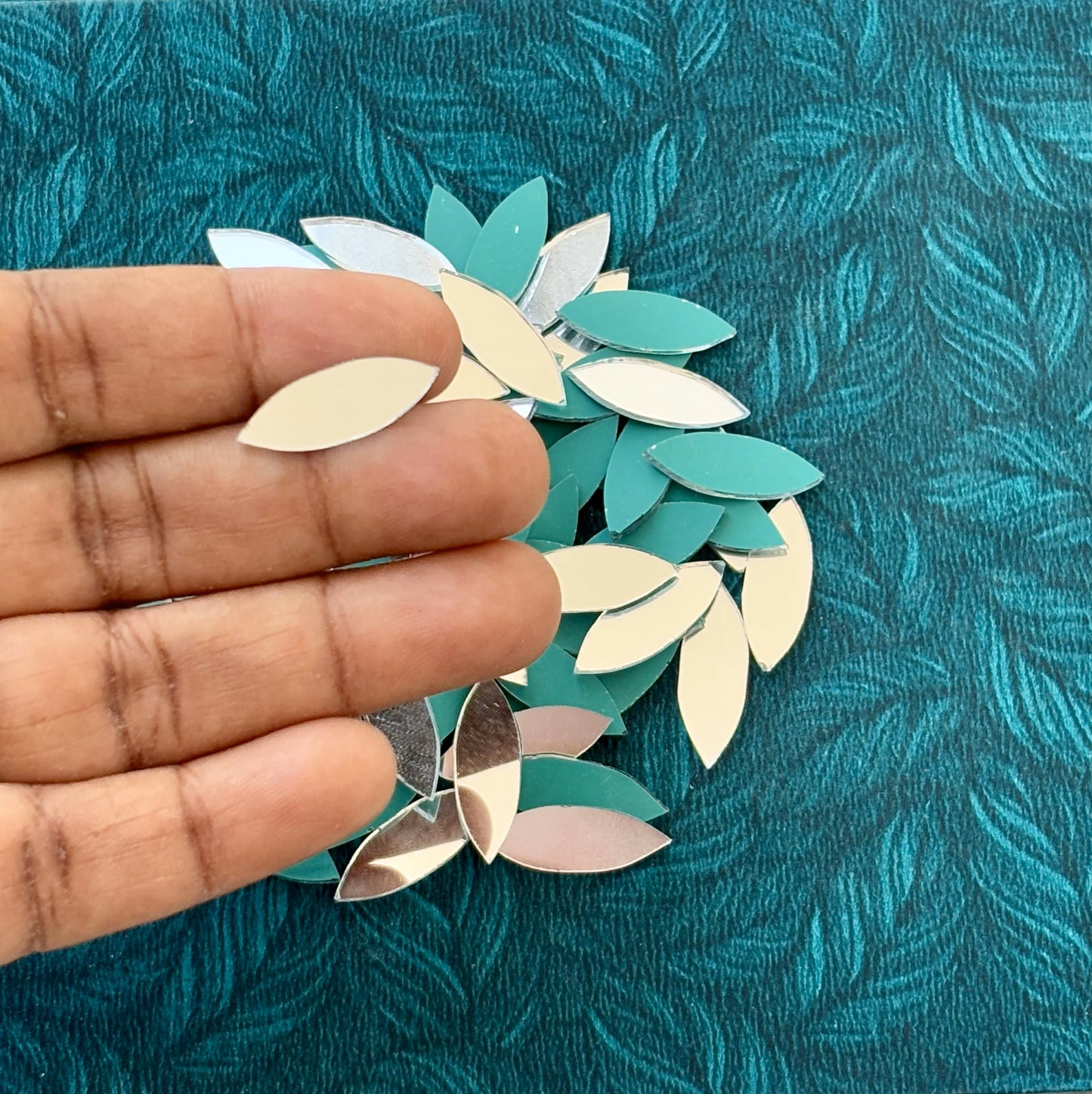 Silver Fancy Shape - Long Eye Cut Mirrors