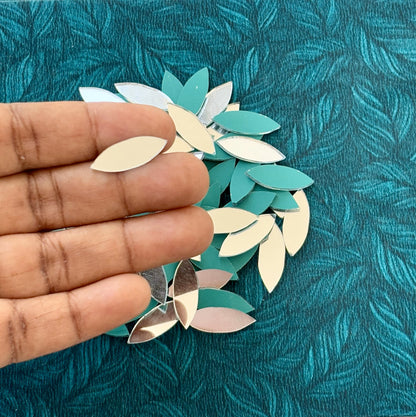 Silver Fancy Shape - Long Eye Cut Mirrors