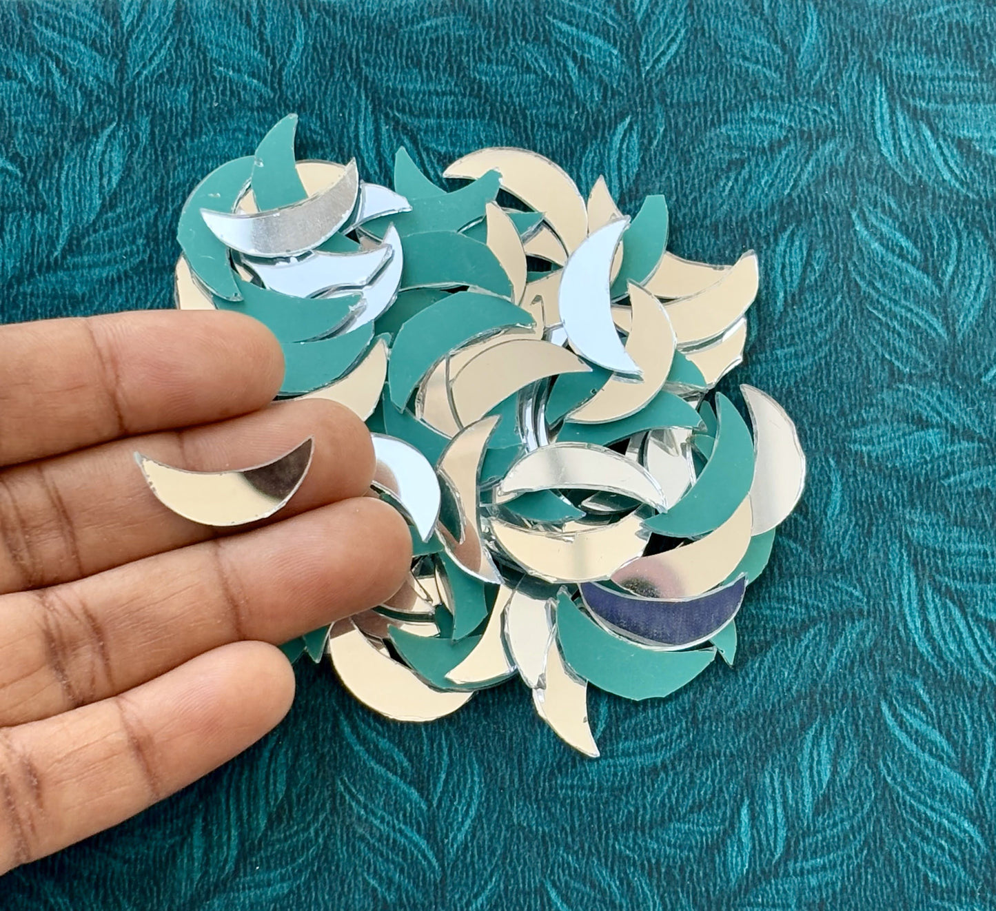 Silver Fancy Shape - Crescent Moon Cut Mirrors