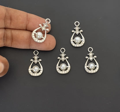 Two Pieces Vintage Silver Pearl Charms