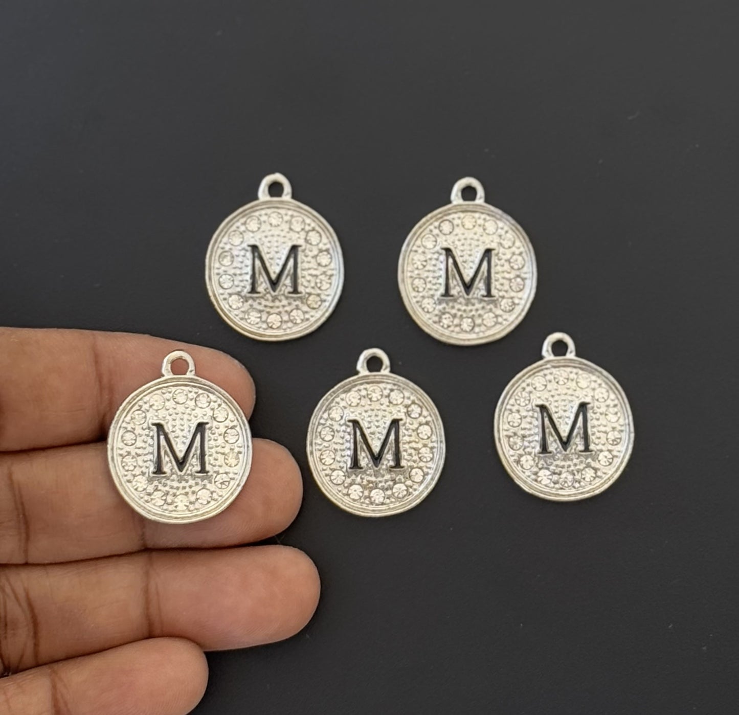 Two Pieces Letter M Initial Charm