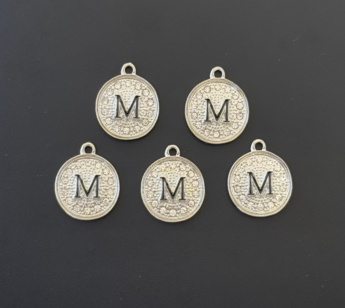 Two Pieces Letter M Initial Charm