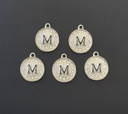 Two Pieces Letter M Initial Charm