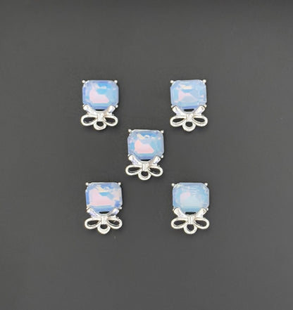 Two Pieces Blue Gem Bow Charms