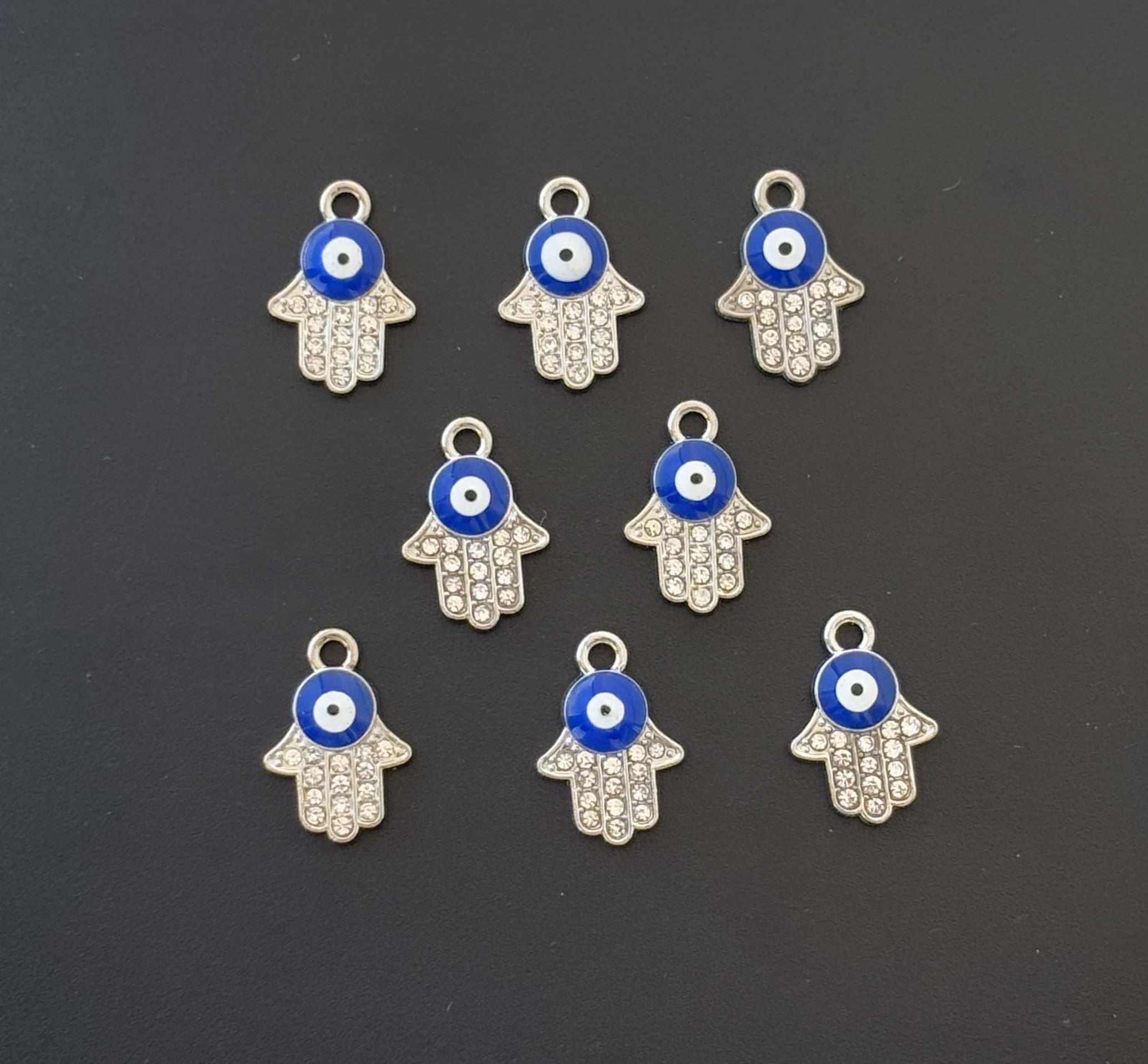 Two Pieces Hamsa Hand Evil Eye Charm