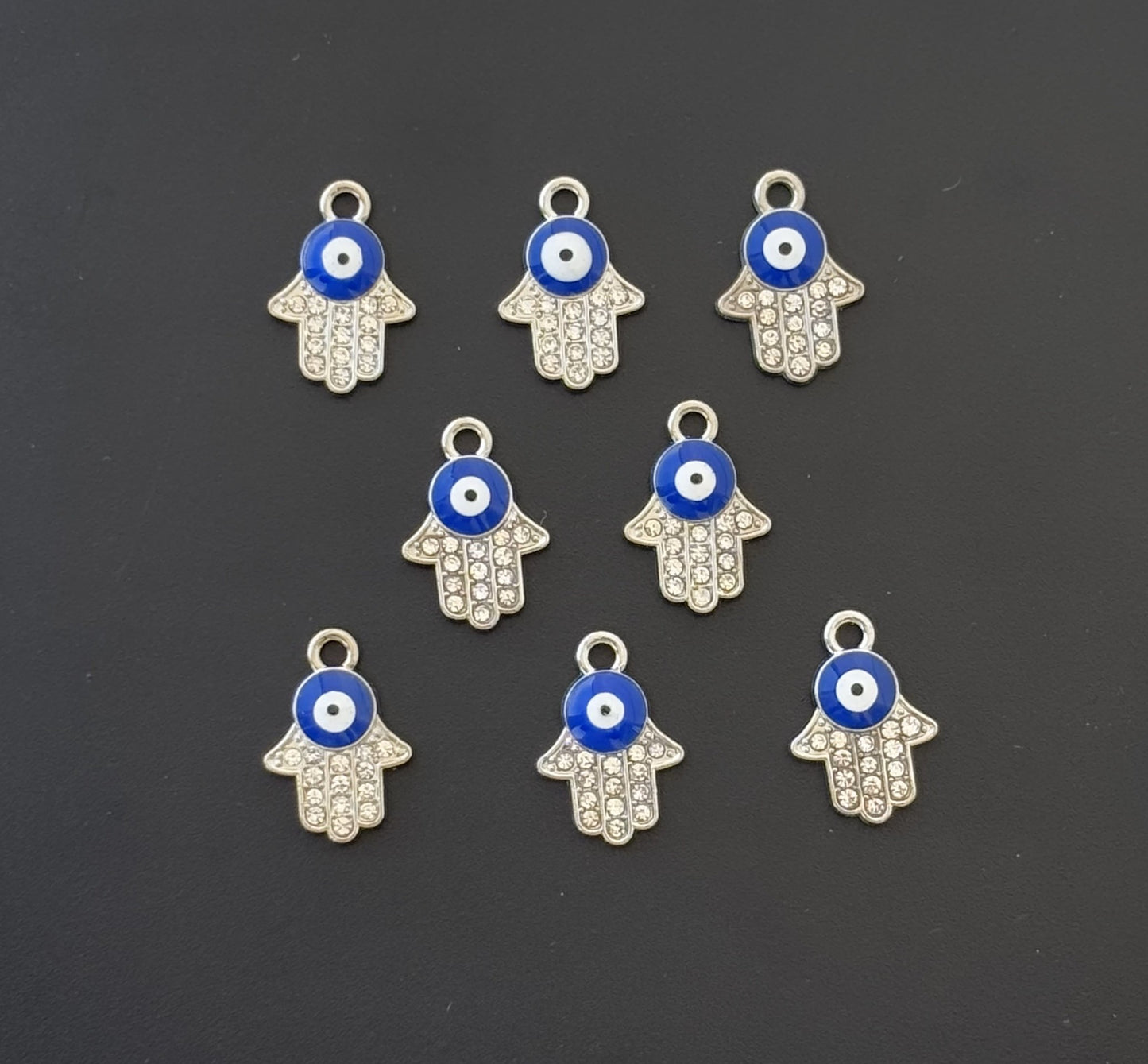 Two Pieces Hamsa Hand Evil Eye Charm